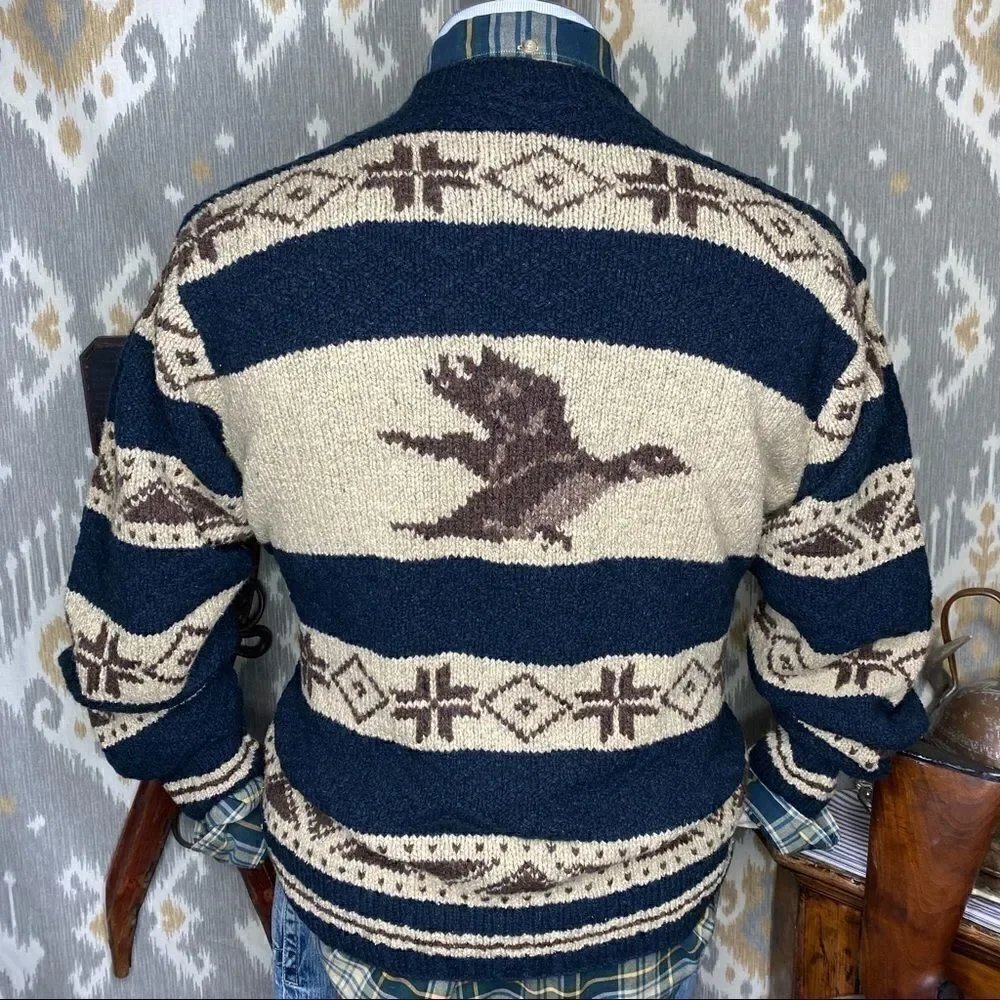 Polo Sport 1999 Vintage RL67  Hand-knit Mallard Duck Sweater